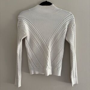 Club Monaco Elegant White Cable Knit Sweater